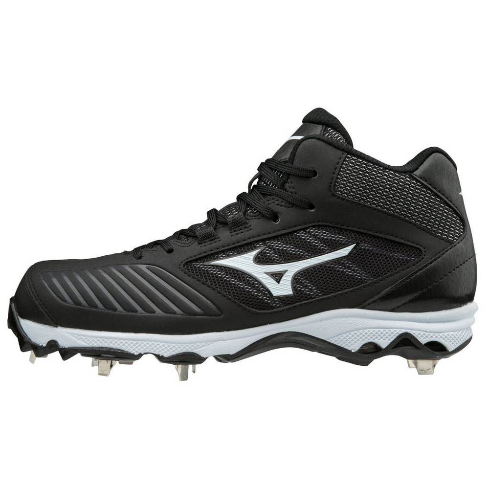 Mizuno Women's 9-Spike Advanced Sweep 4 Mid Metal Softball Cleats Black/White (320574-IYD)